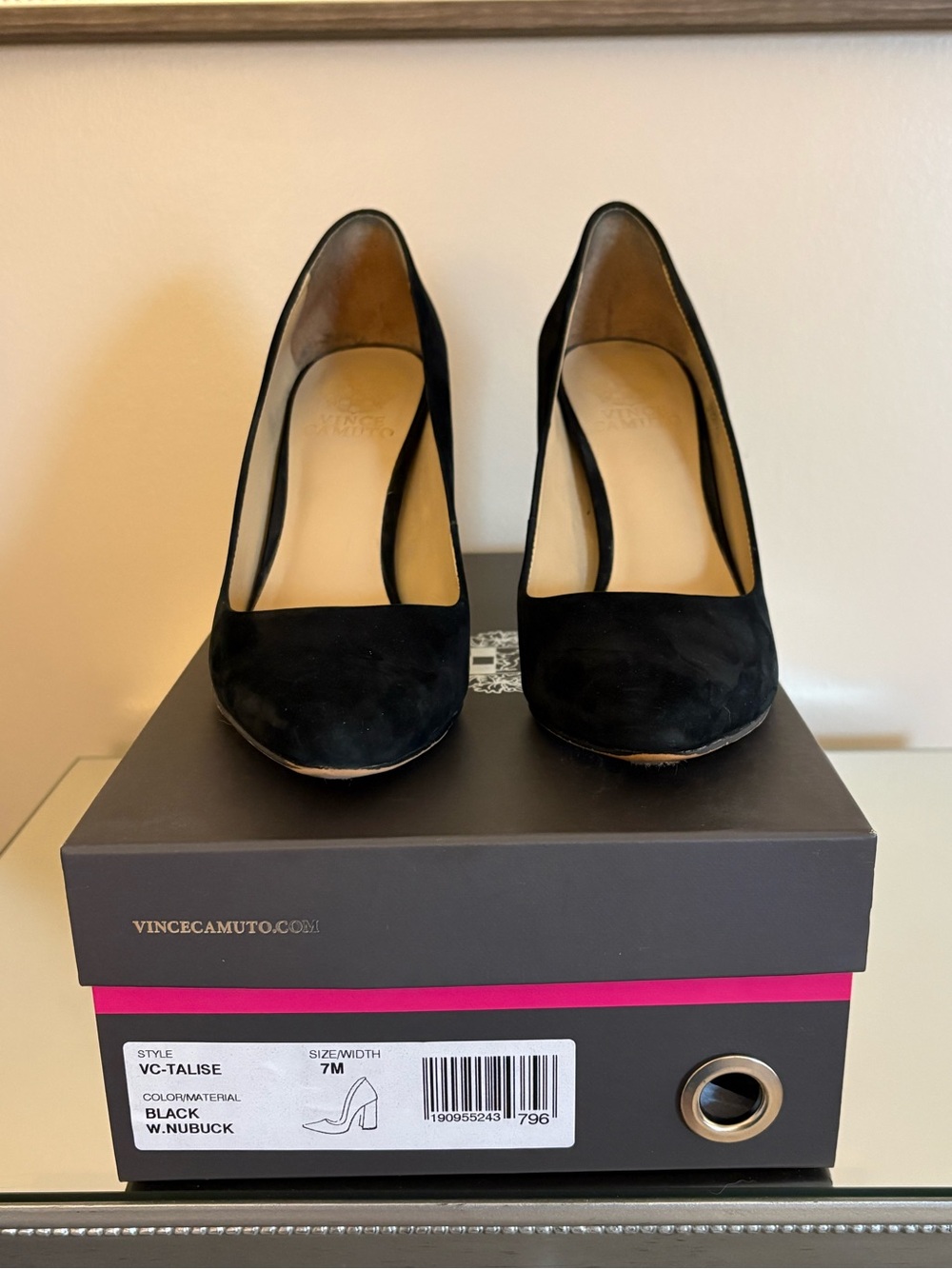 Vince Camuto Black Suede Classic Pump